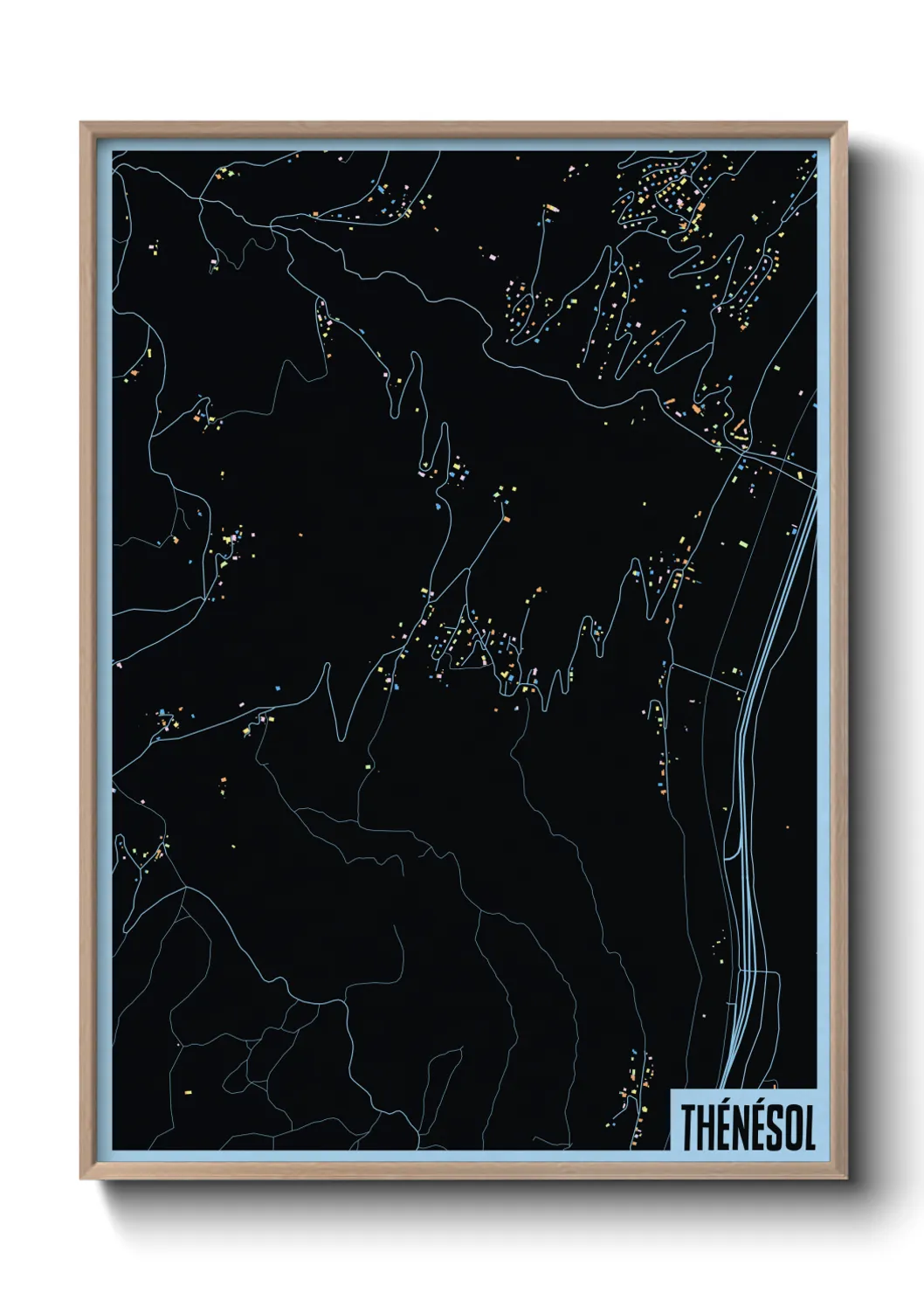 Une affiche de carte sur Thénésol