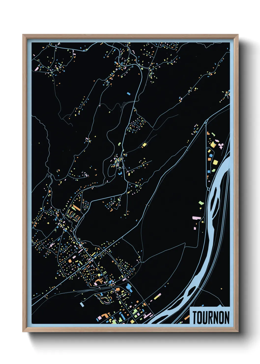 Une affiche de carte sur Tournon