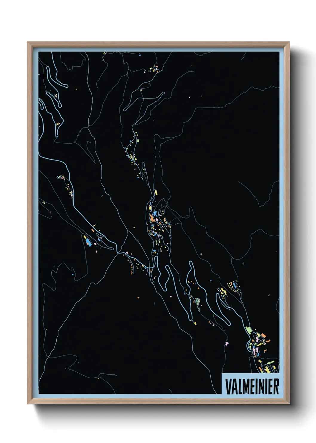 Une affiche de carte sur Valmeinier