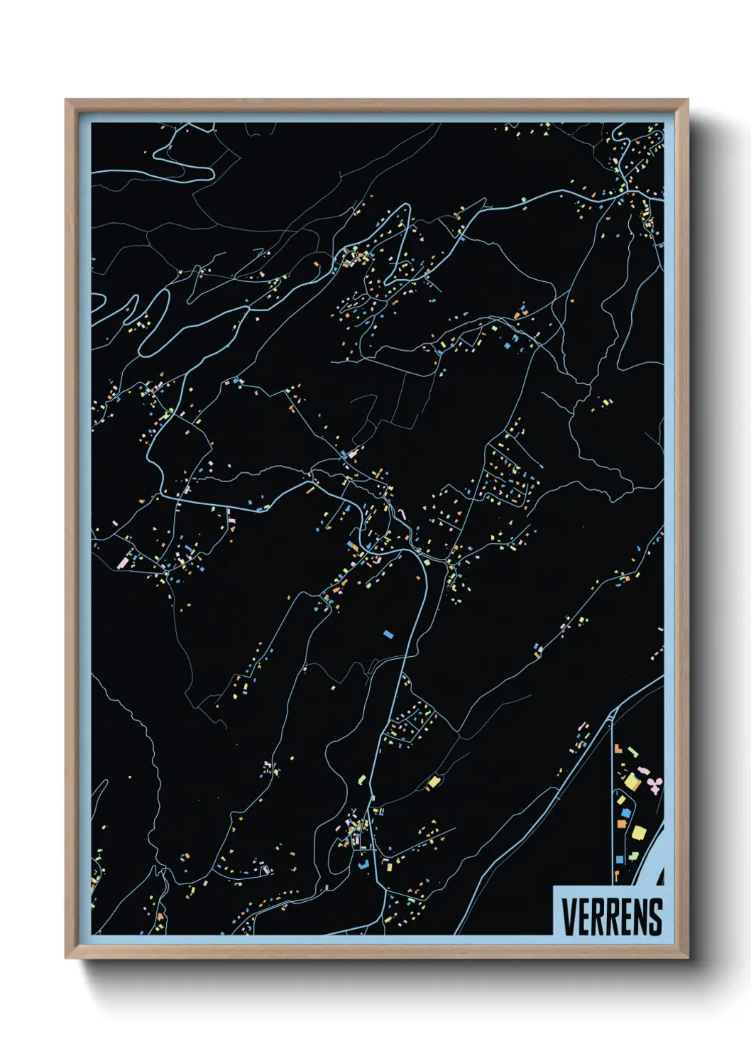 Une affiche de carte sur Verrens