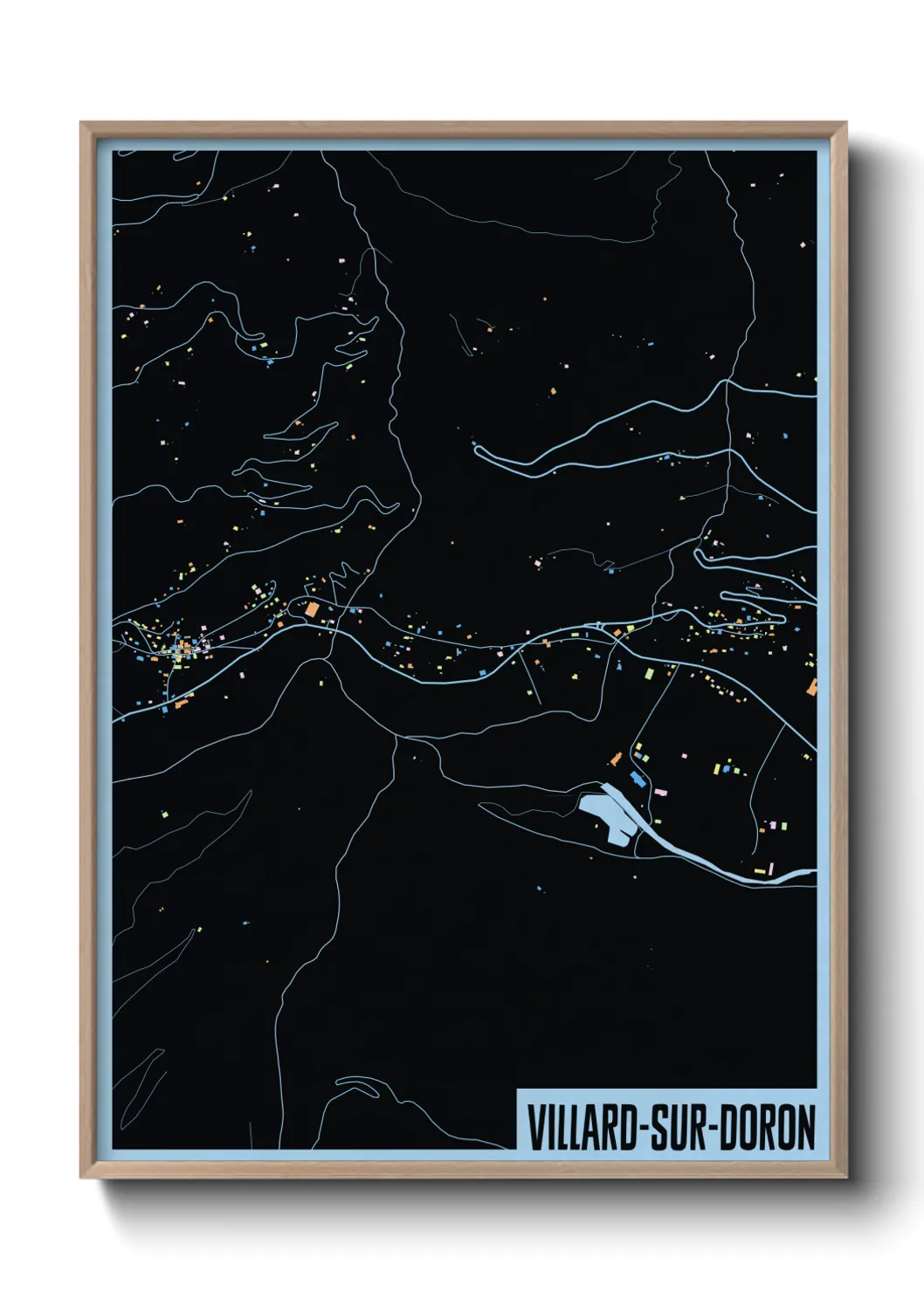 Une affiche de carte sur Villard-sur-Doron