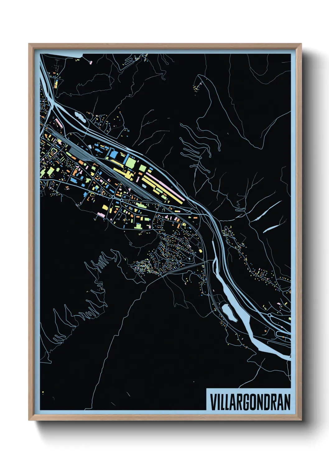 Une affiche de carte sur Villargondran