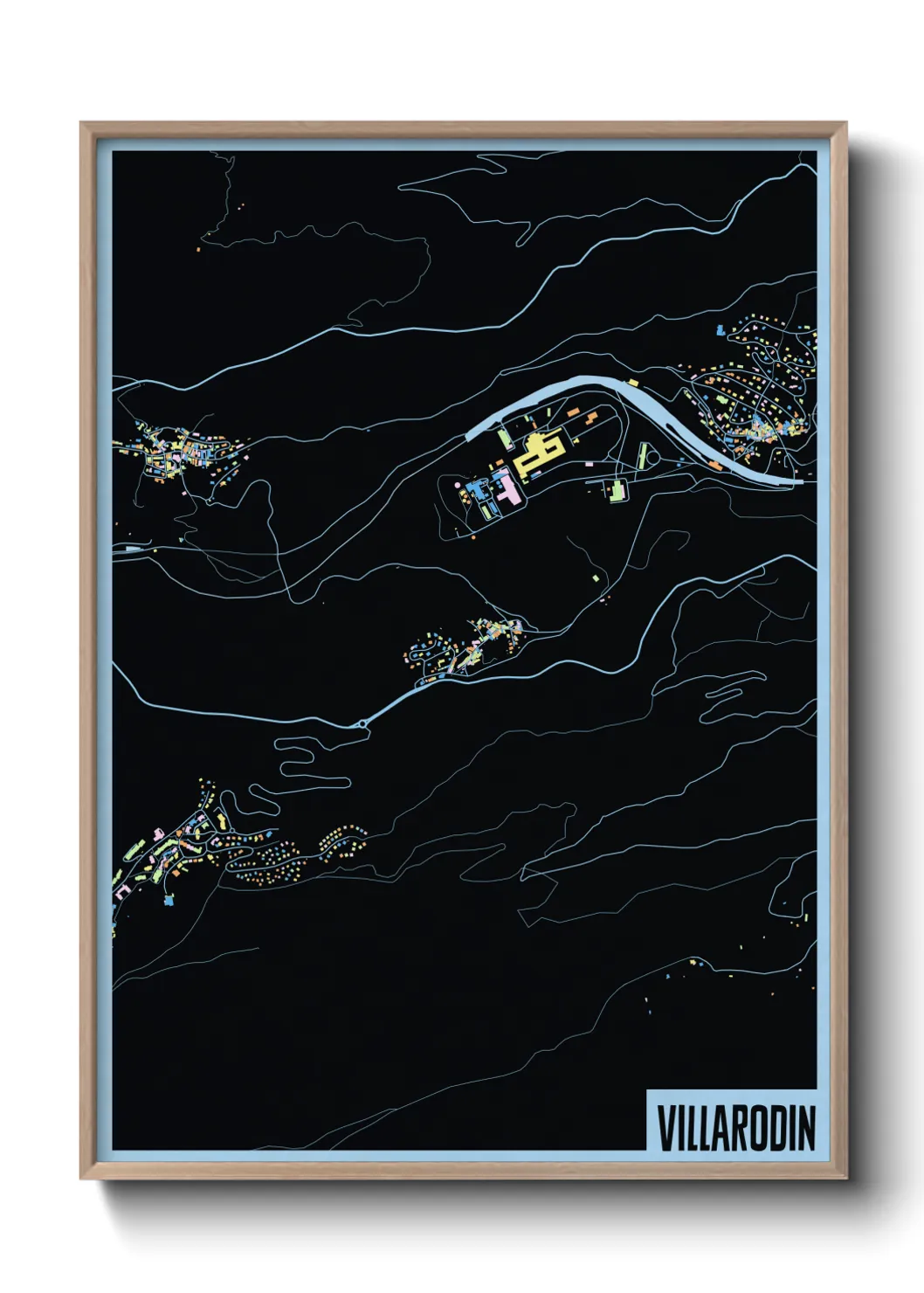 Une affiche de carte sur Villarodin