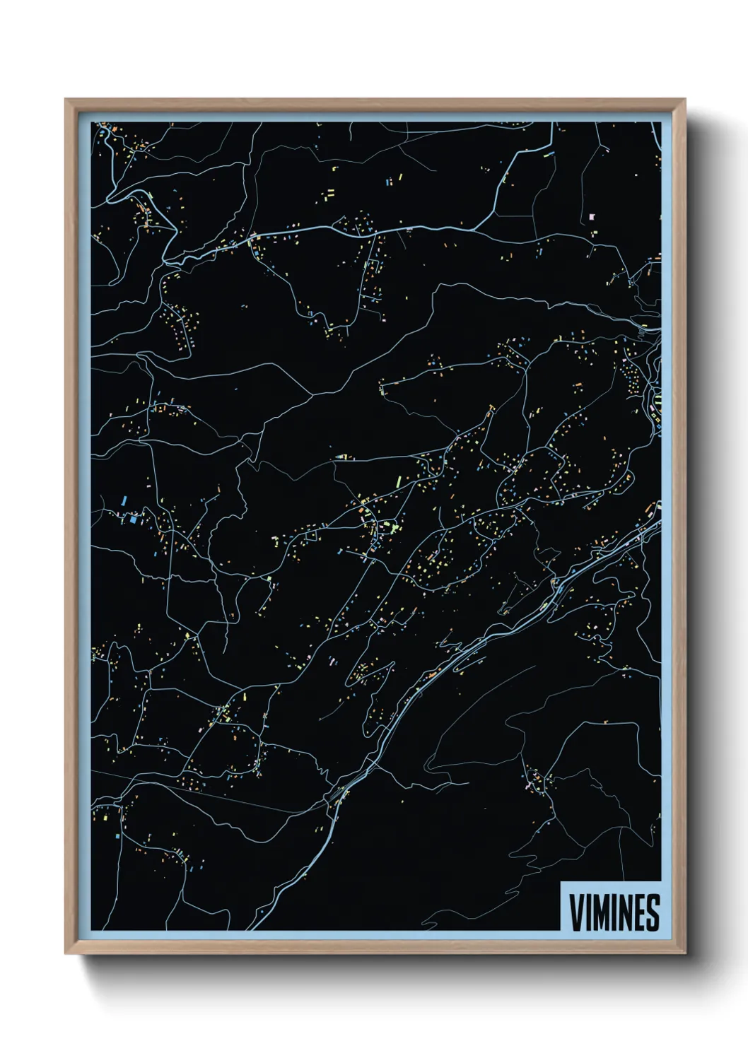 Une affiche de carte sur Vimines