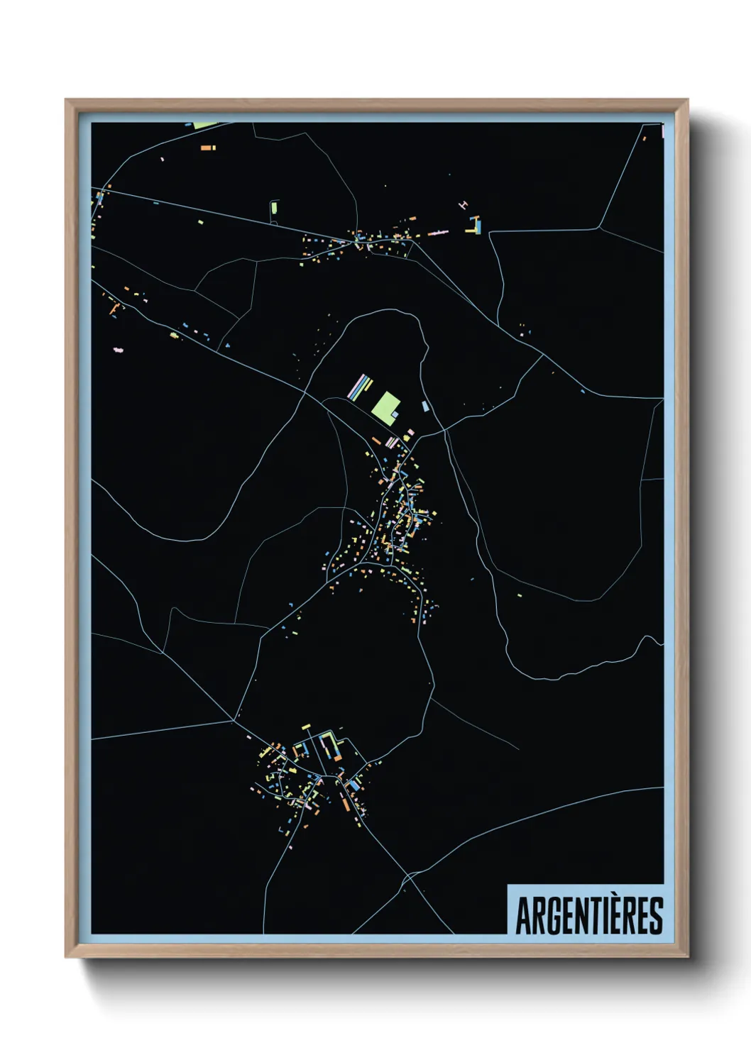 Une affiche de carte sur Argentières