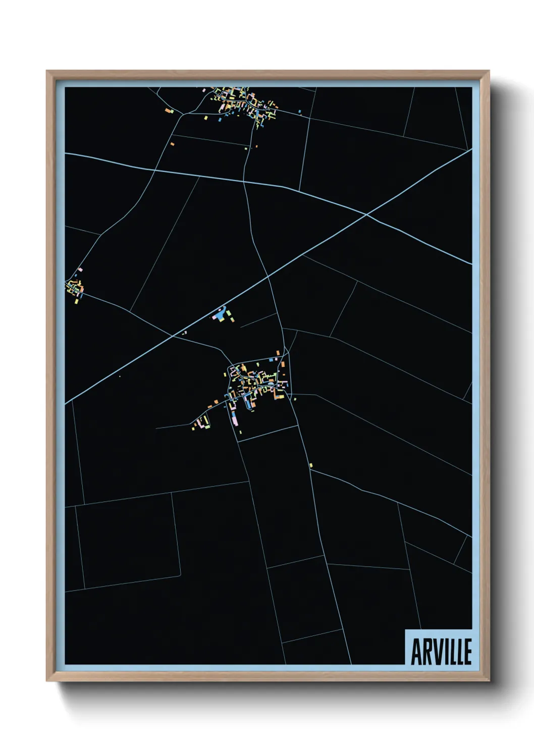 Une affiche de carte sur Arville