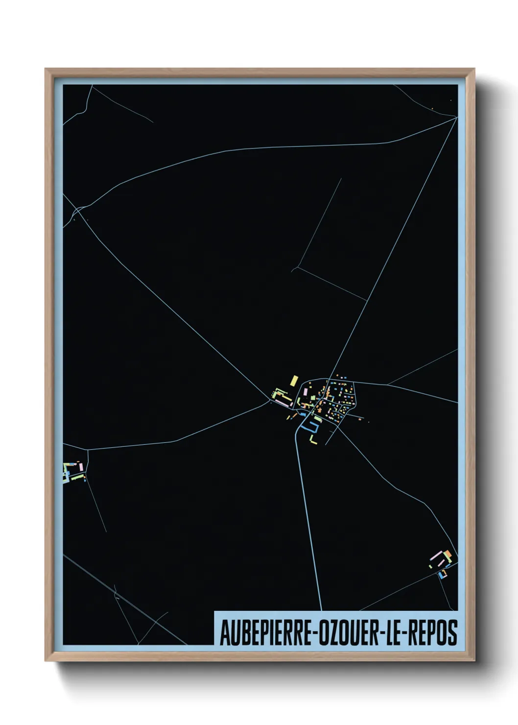 Une affiche de carte sur Aubepierre-Ozouer-le-Repos