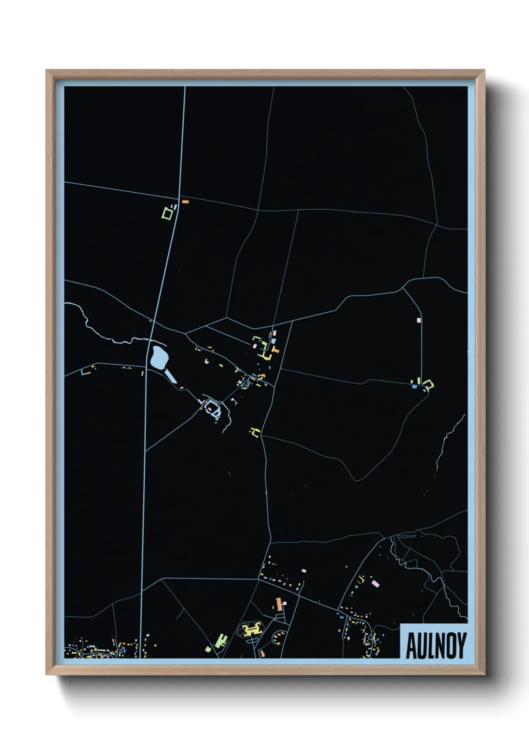 Une affiche de carte sur Aulnoy