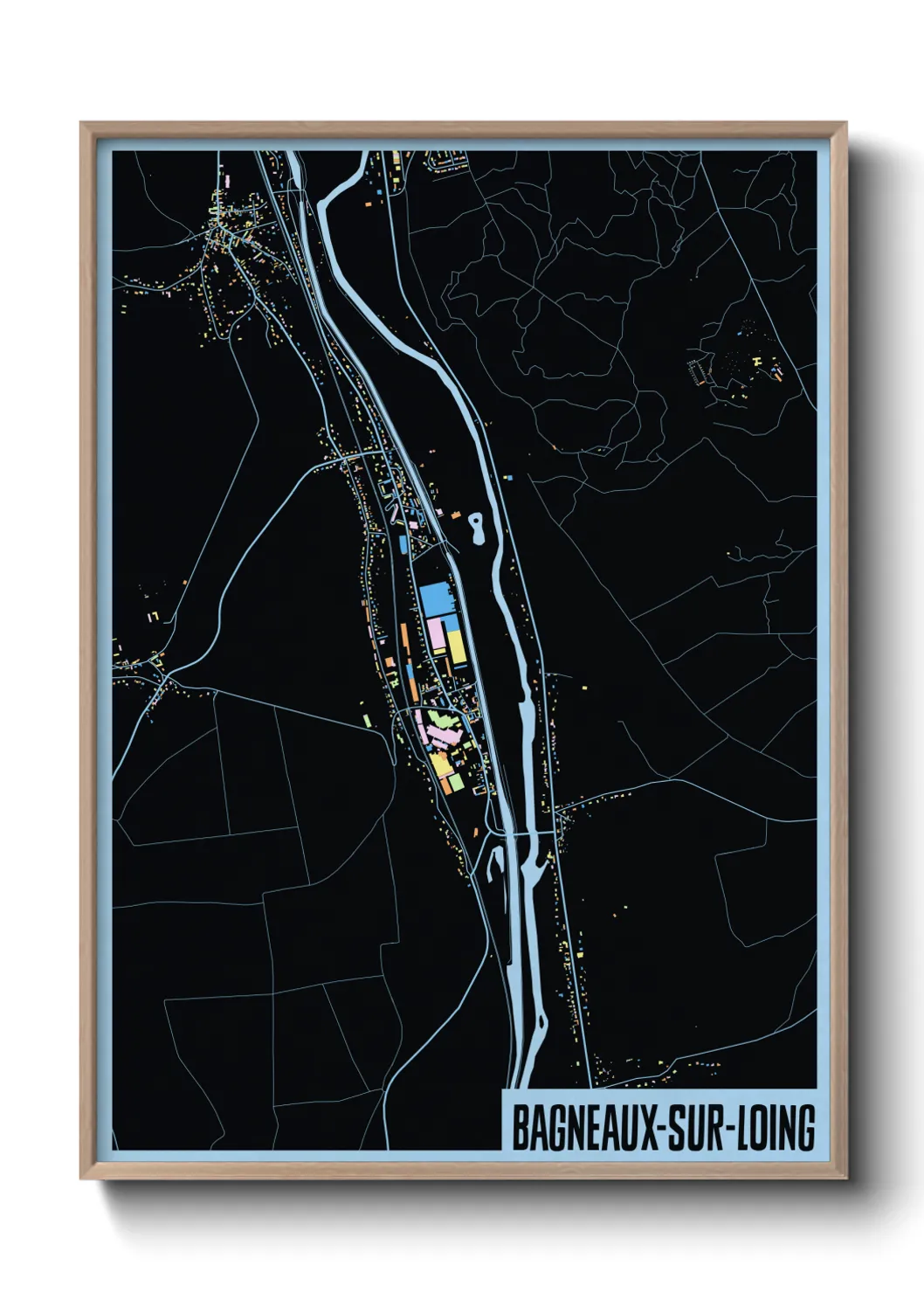 Une affiche de carte sur Bagneaux-sur-Loing