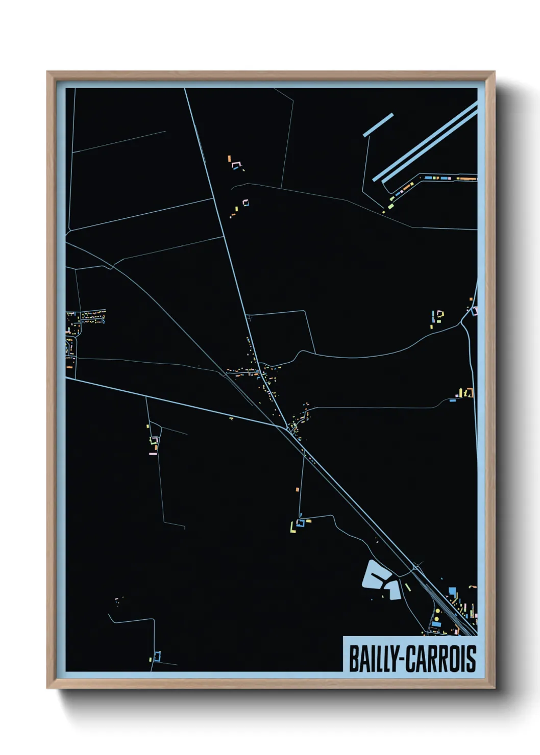 Une affiche de carte sur Bailly-Carrois