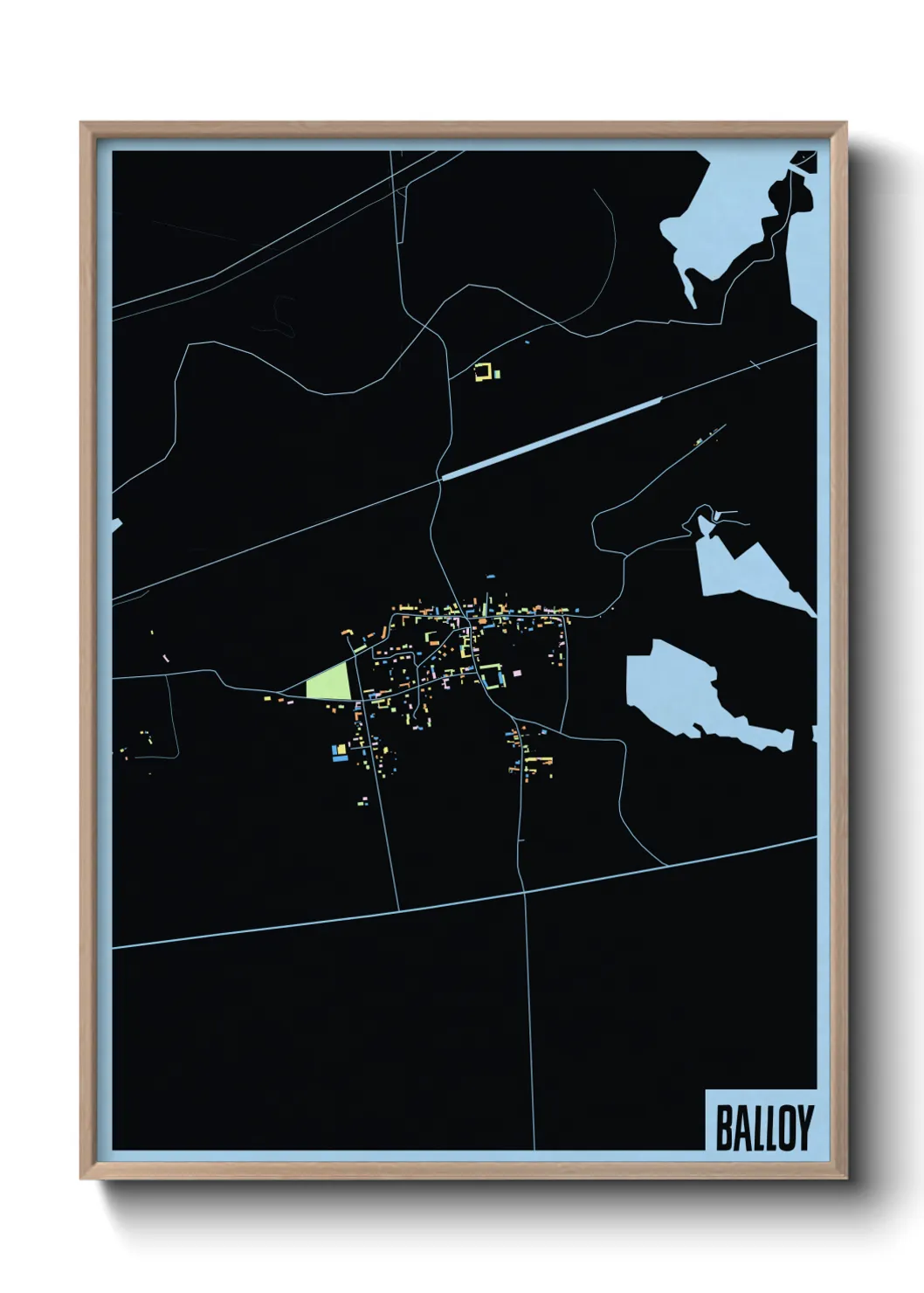 Une affiche de carte sur Balloy