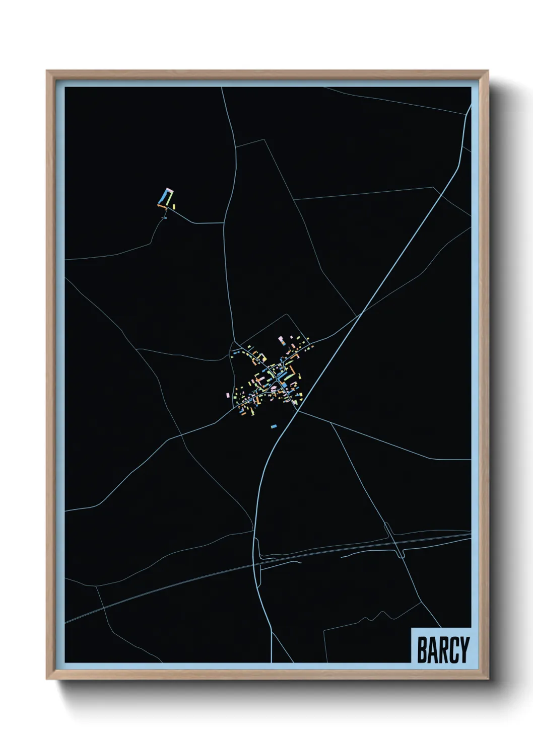 Une affiche de carte sur Barcy