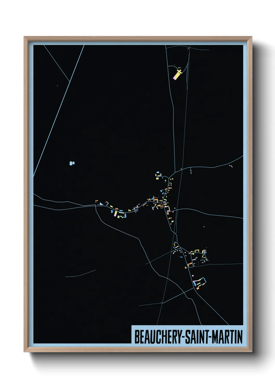 Une affiche de carte sur Beauchery-Saint-Martin