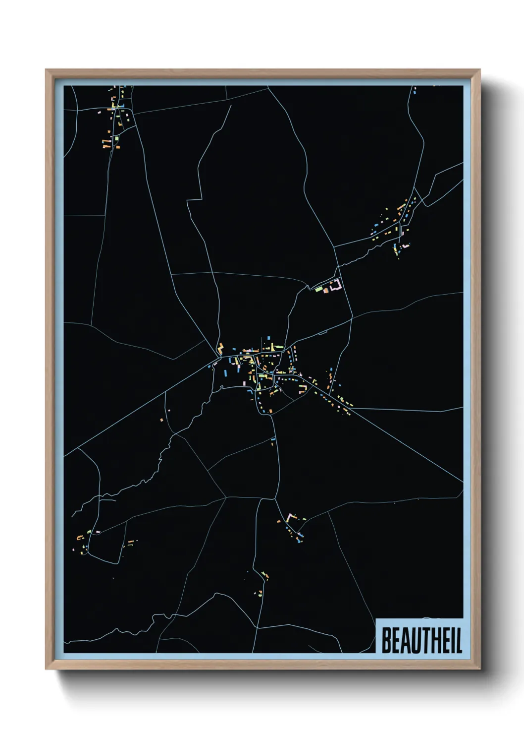 Une affiche de carte sur Beautheil