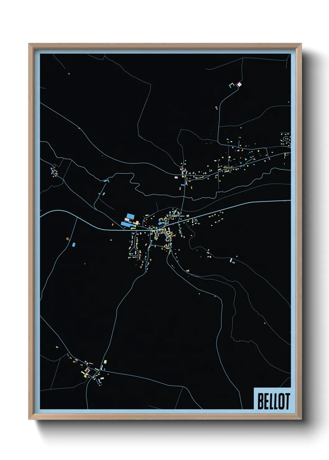 Une affiche de carte sur Bellot