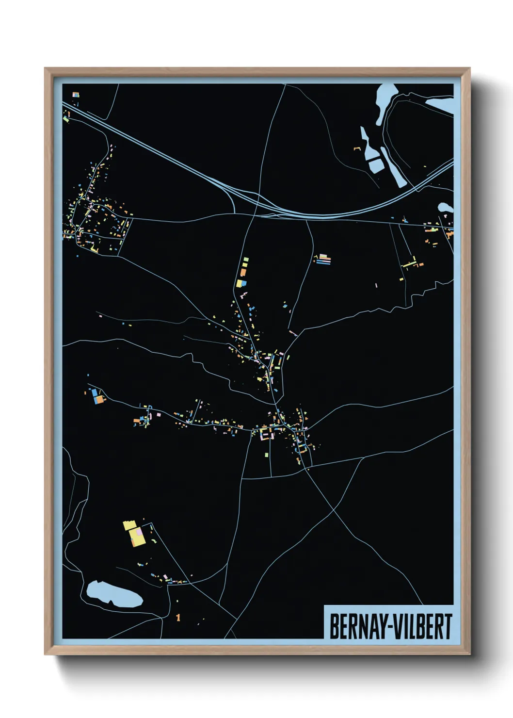 Une affiche de carte sur Bernay-Vilbert