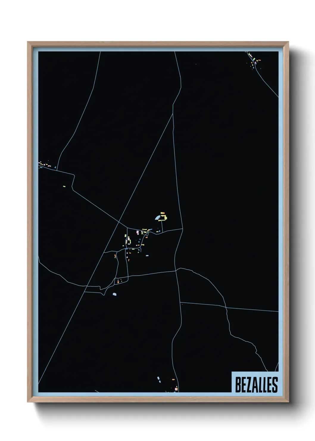 Une affiche de carte sur Bezalles