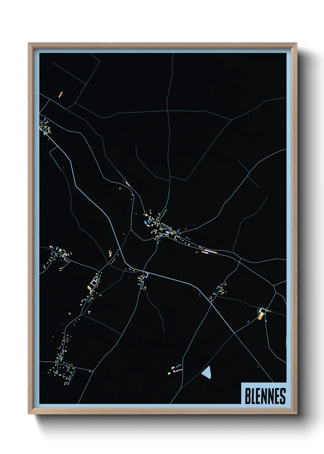 Une affiche de carte sur Blennes