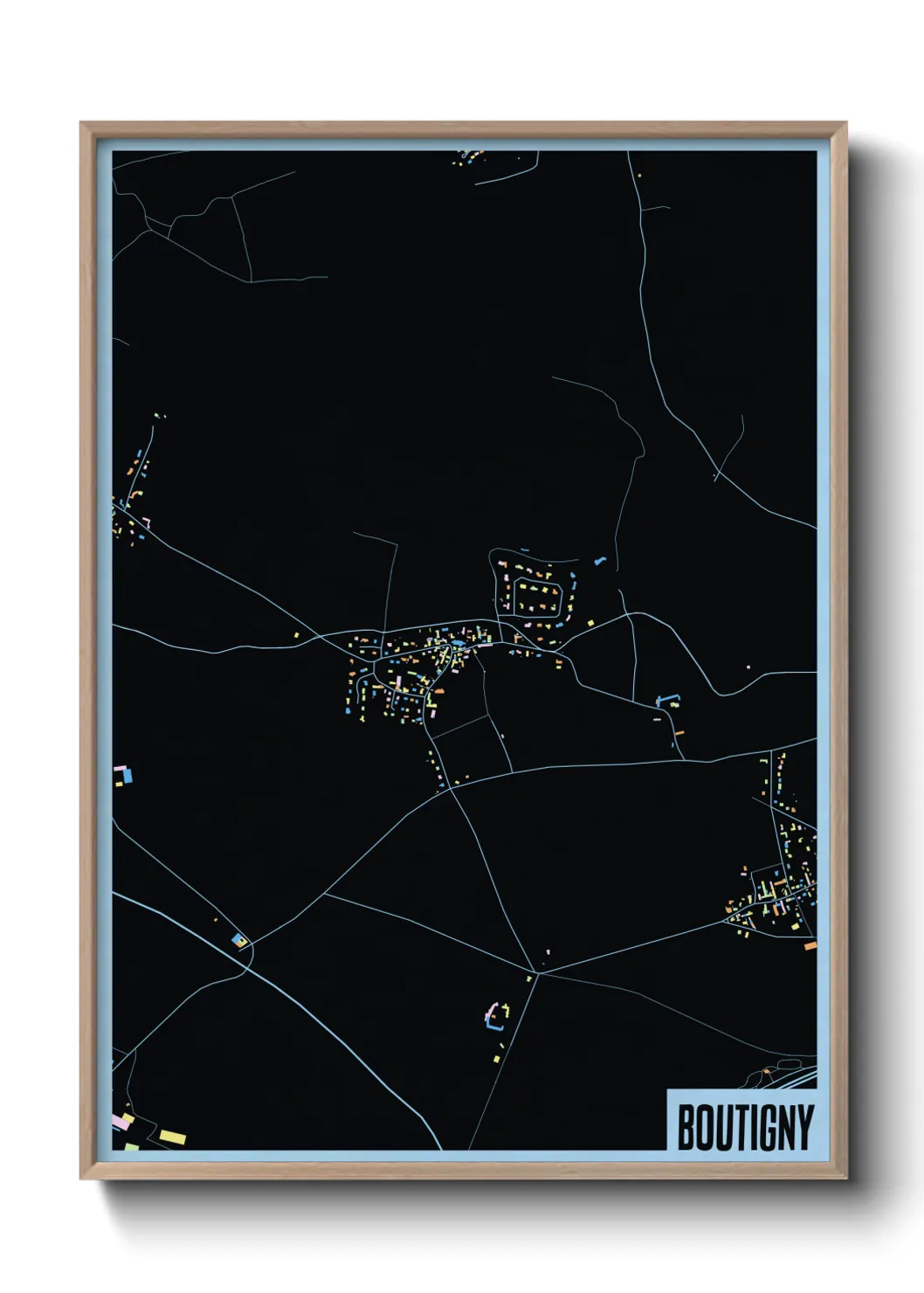 Une affiche de carte sur Boutigny