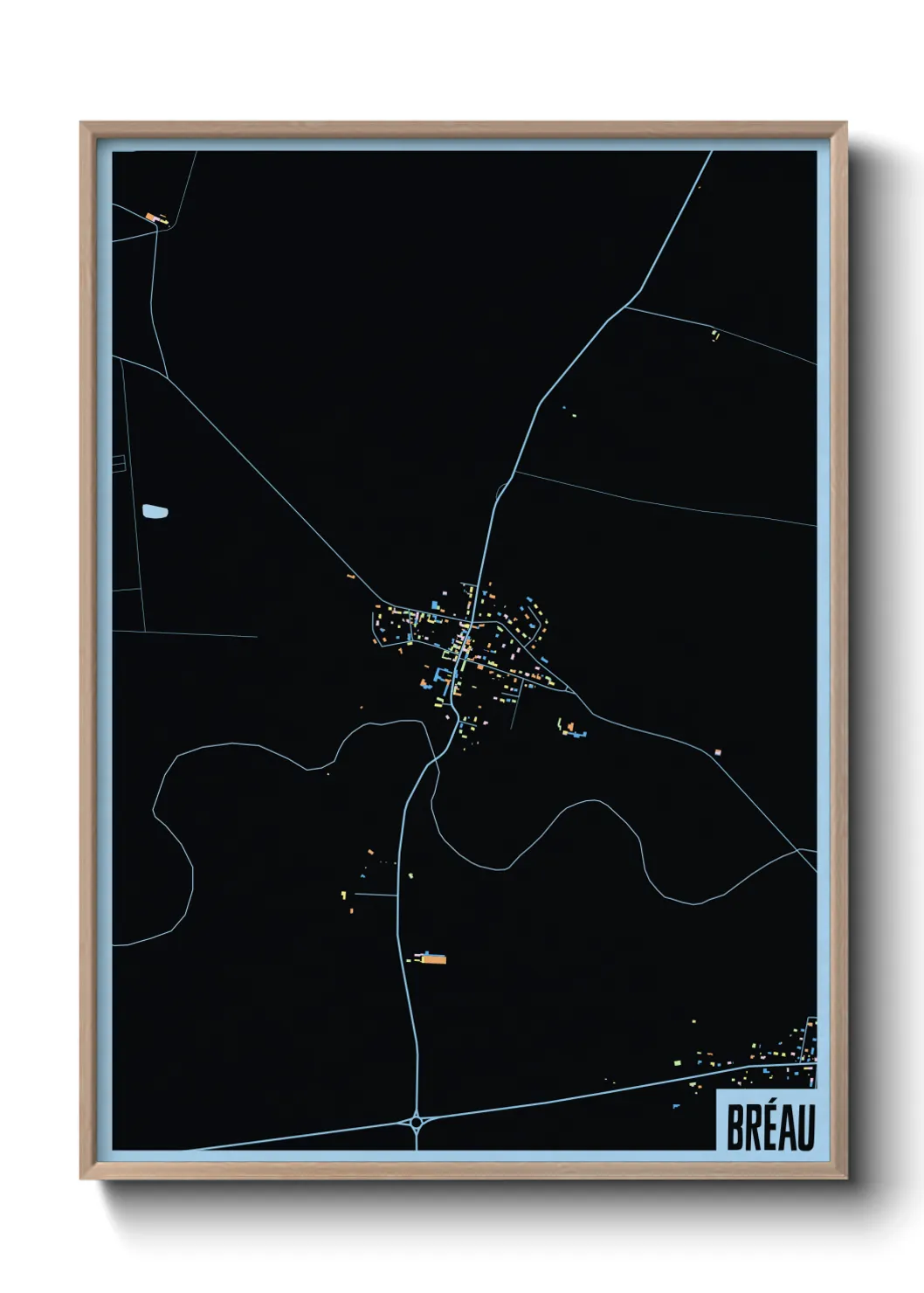 Une affiche de carte sur Bréau