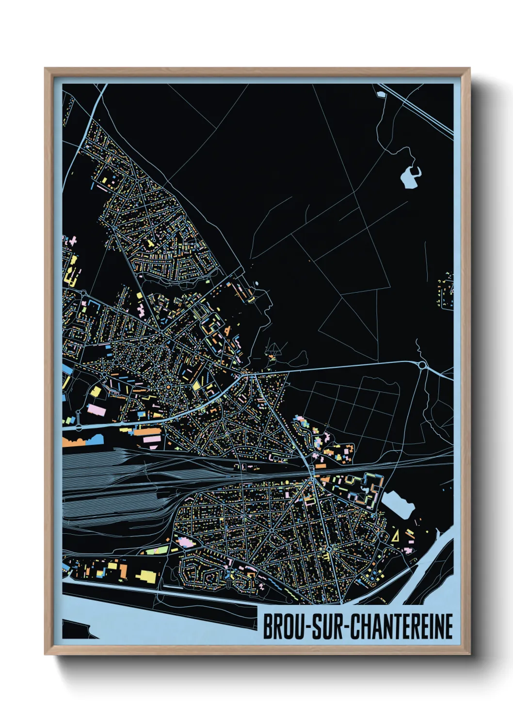 Une affiche de carte sur Brou-sur-Chantereine