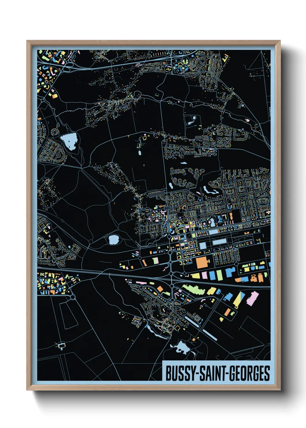 Une affiche de carte sur Bussy-Saint-Georges