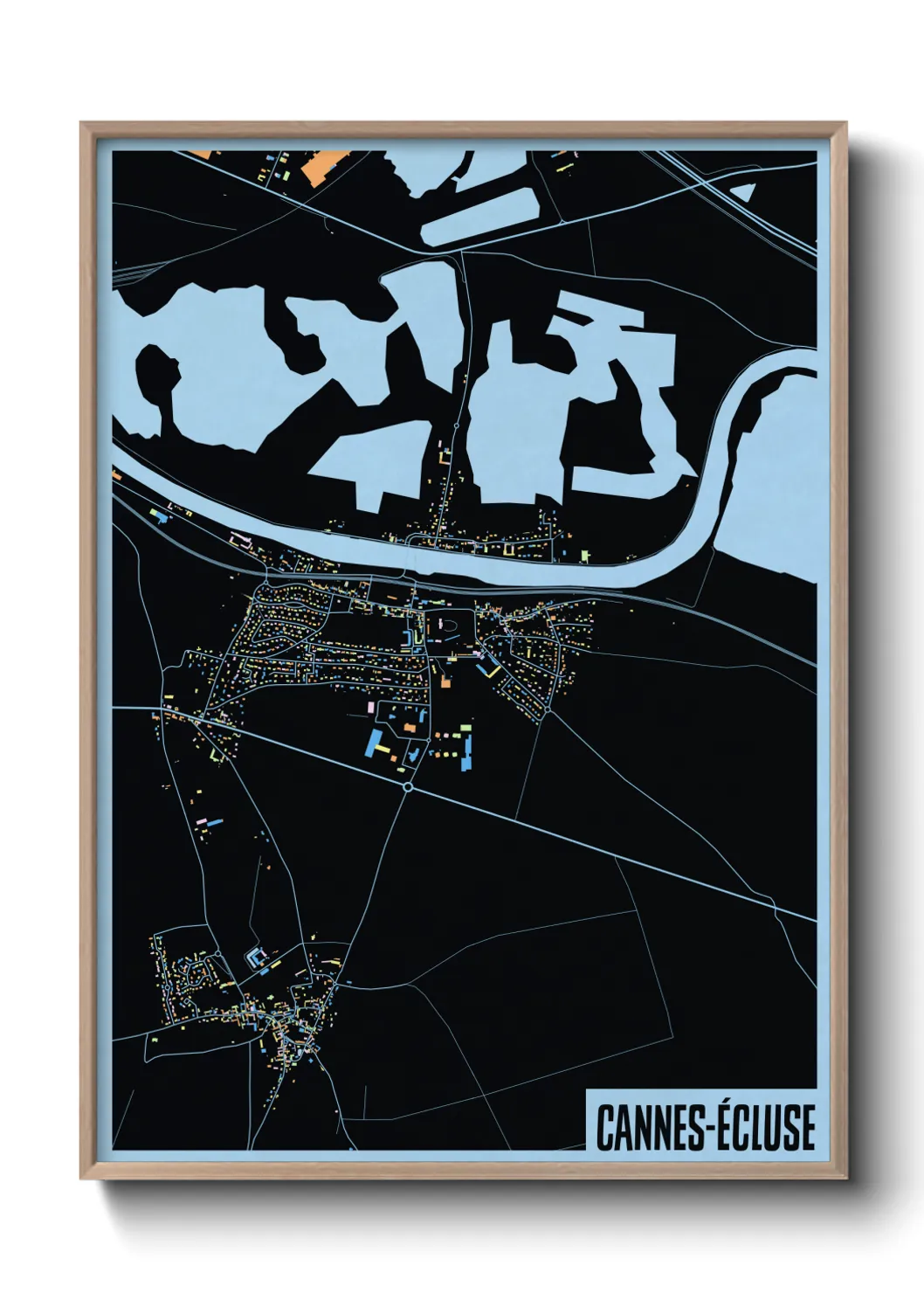 Une affiche de carte sur Cannes-Écluse