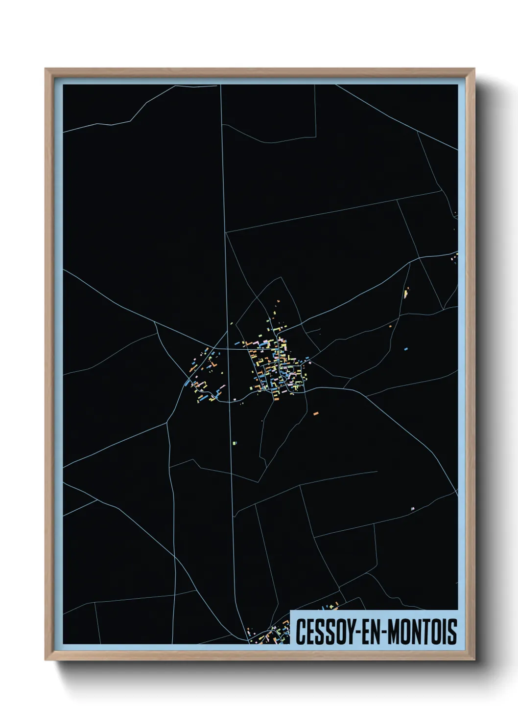 Une affiche de carte sur Cessoy-en-Montois