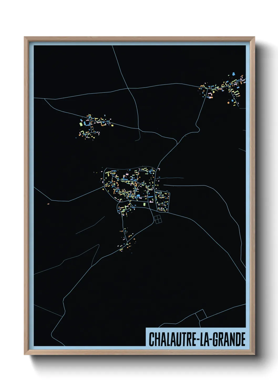 Une affiche de carte sur Chalautre-la-Grande