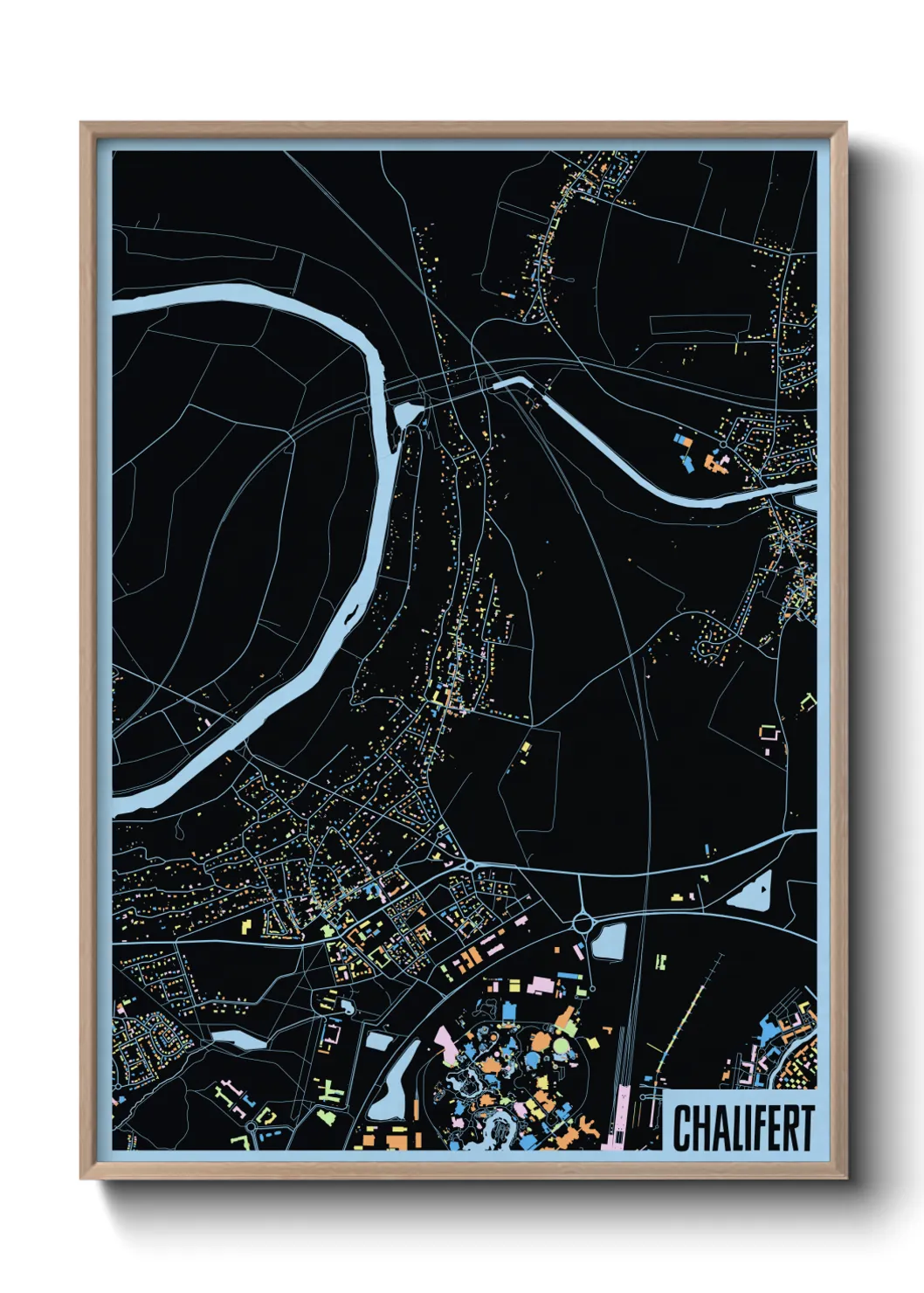 Une affiche de carte sur Chalifert