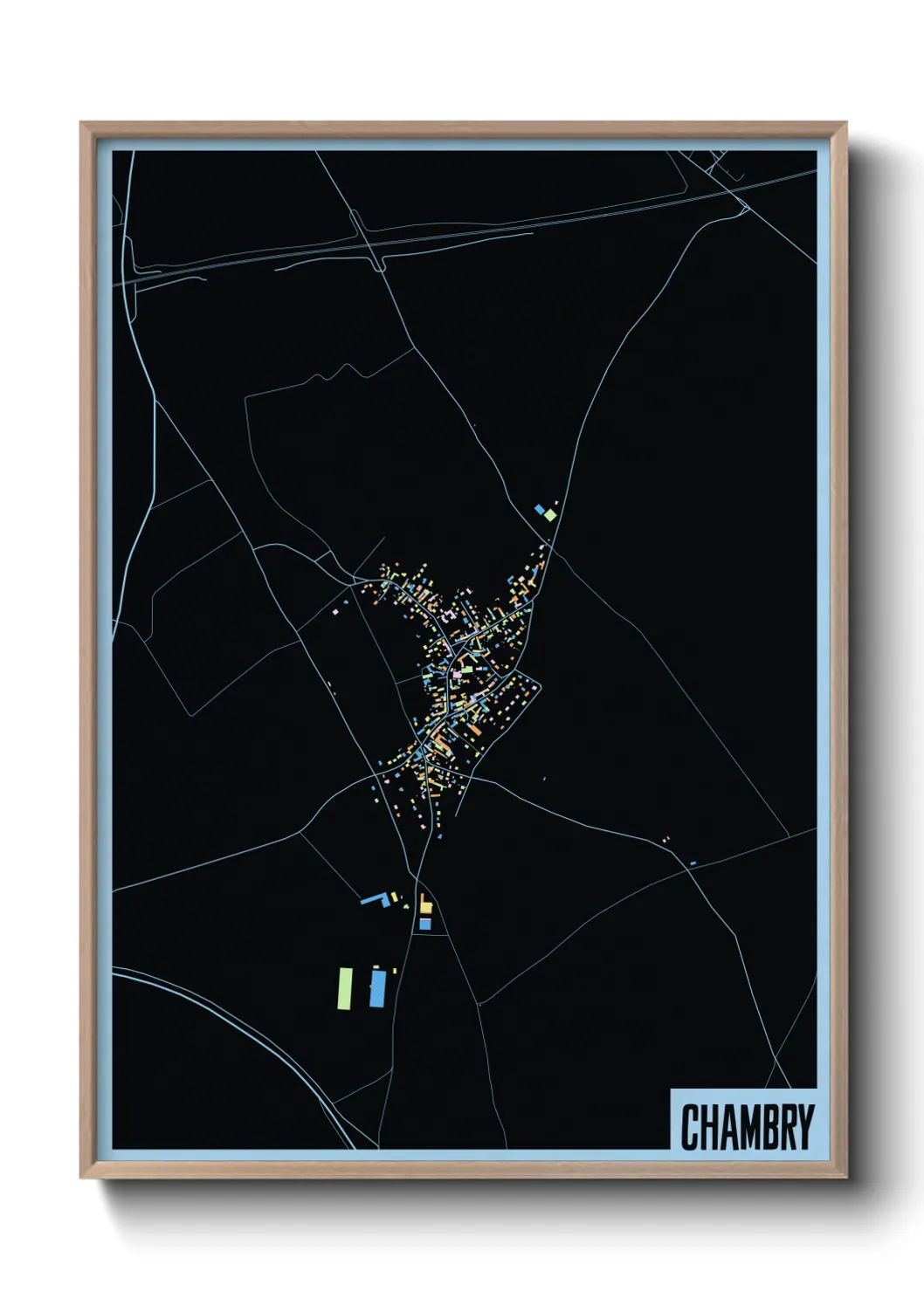 Une affiche de carte sur Chambry