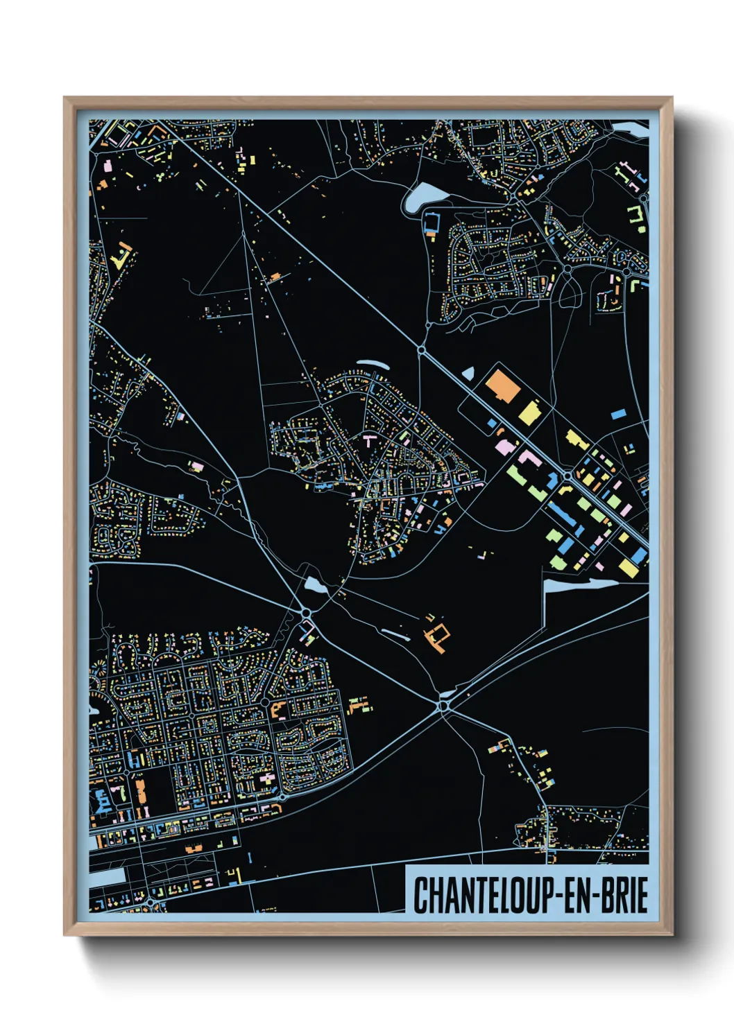 Une affiche de carte sur Chanteloup-en-Brie
