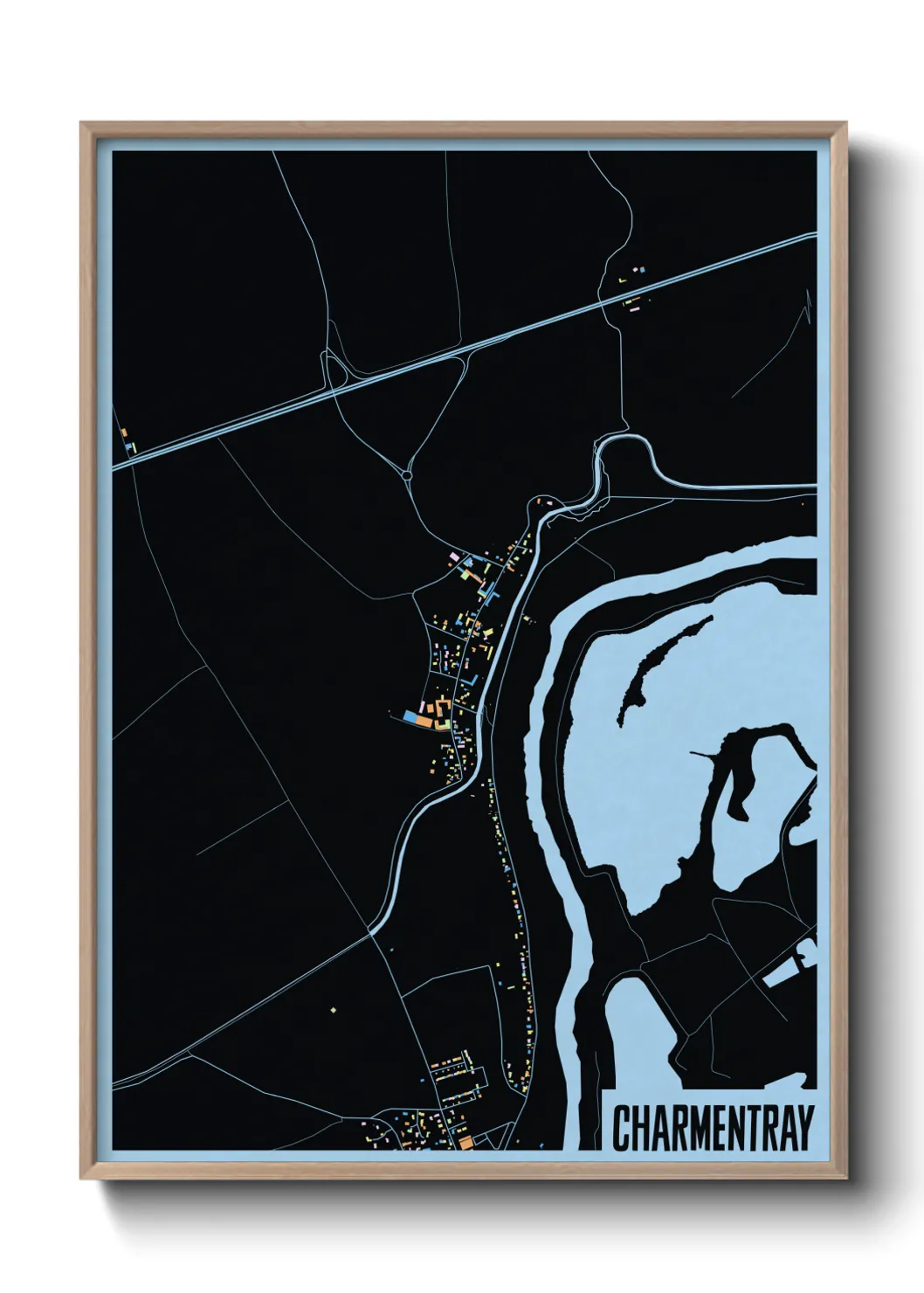 Une affiche de carte sur Charmentray