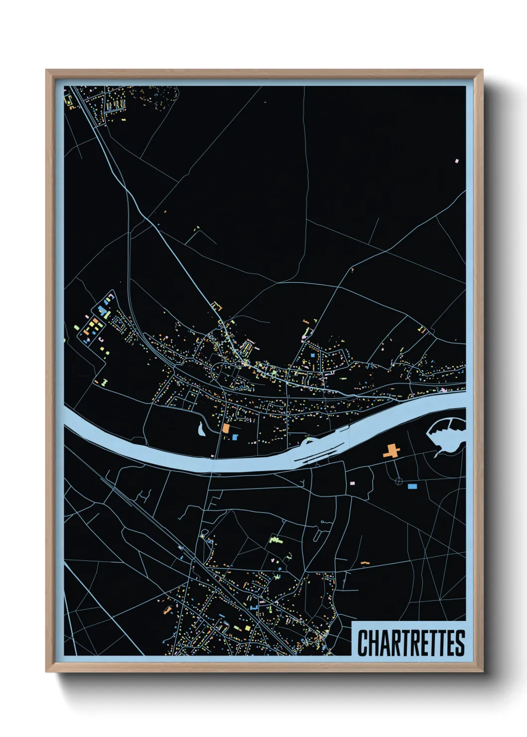 Une affiche de carte sur Chartrettes