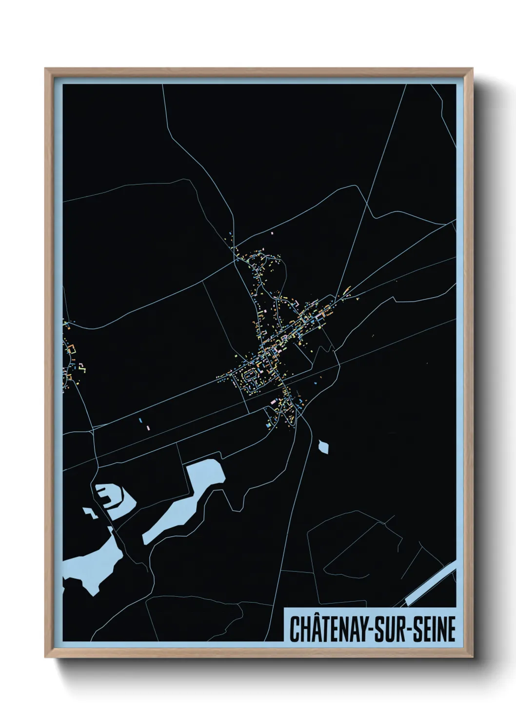 Une affiche de carte sur Châtenay-sur-Seine