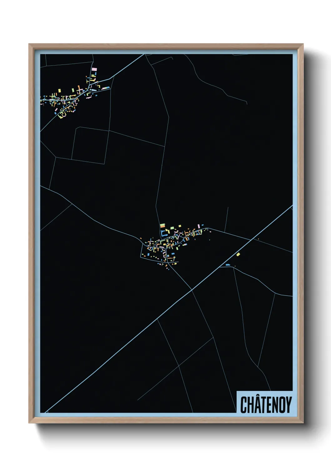 Une affiche de carte sur Châtenoy