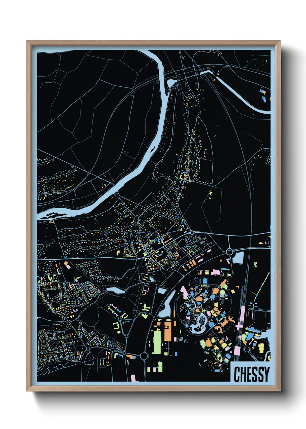 Une affiche de carte sur Chessy