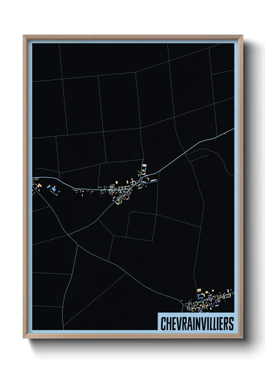 Une affiche de carte sur Chevrainvilliers