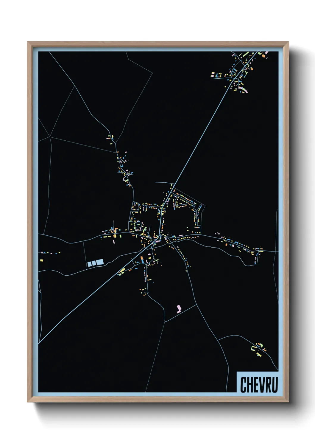 Une affiche de carte sur Chevru