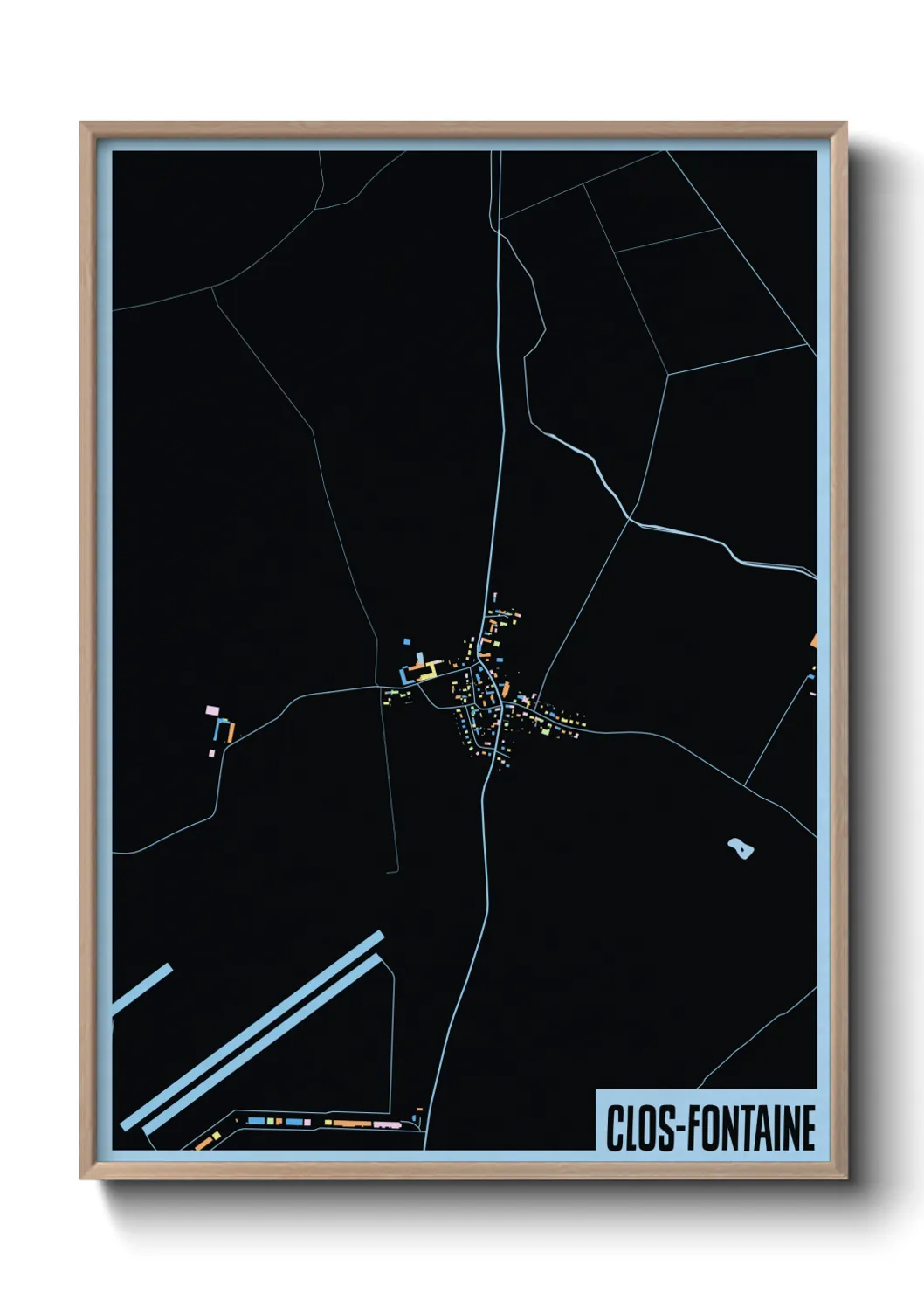 Une affiche de carte sur Clos-Fontaine