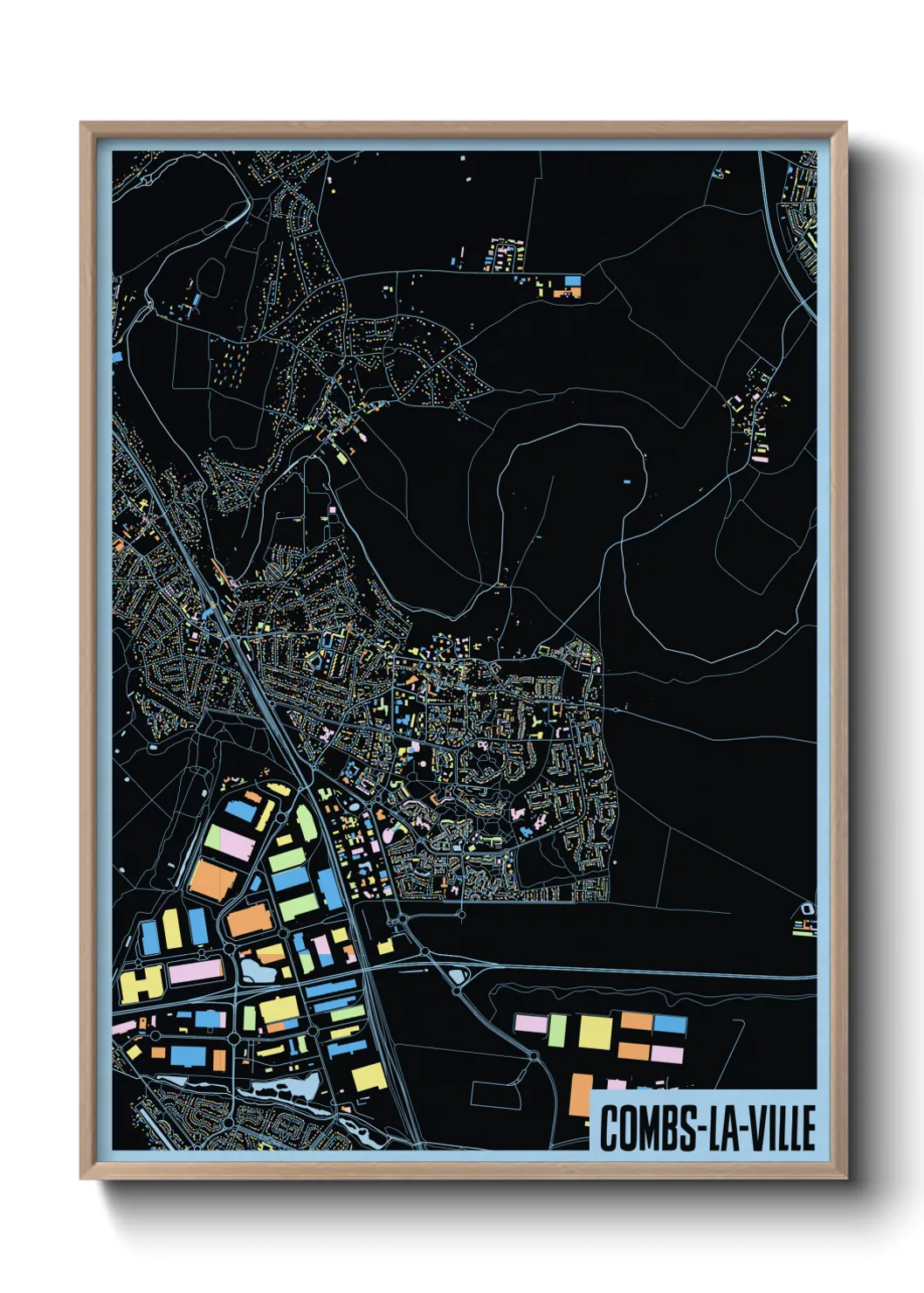 Une affiche de carte sur Combs-la-Ville