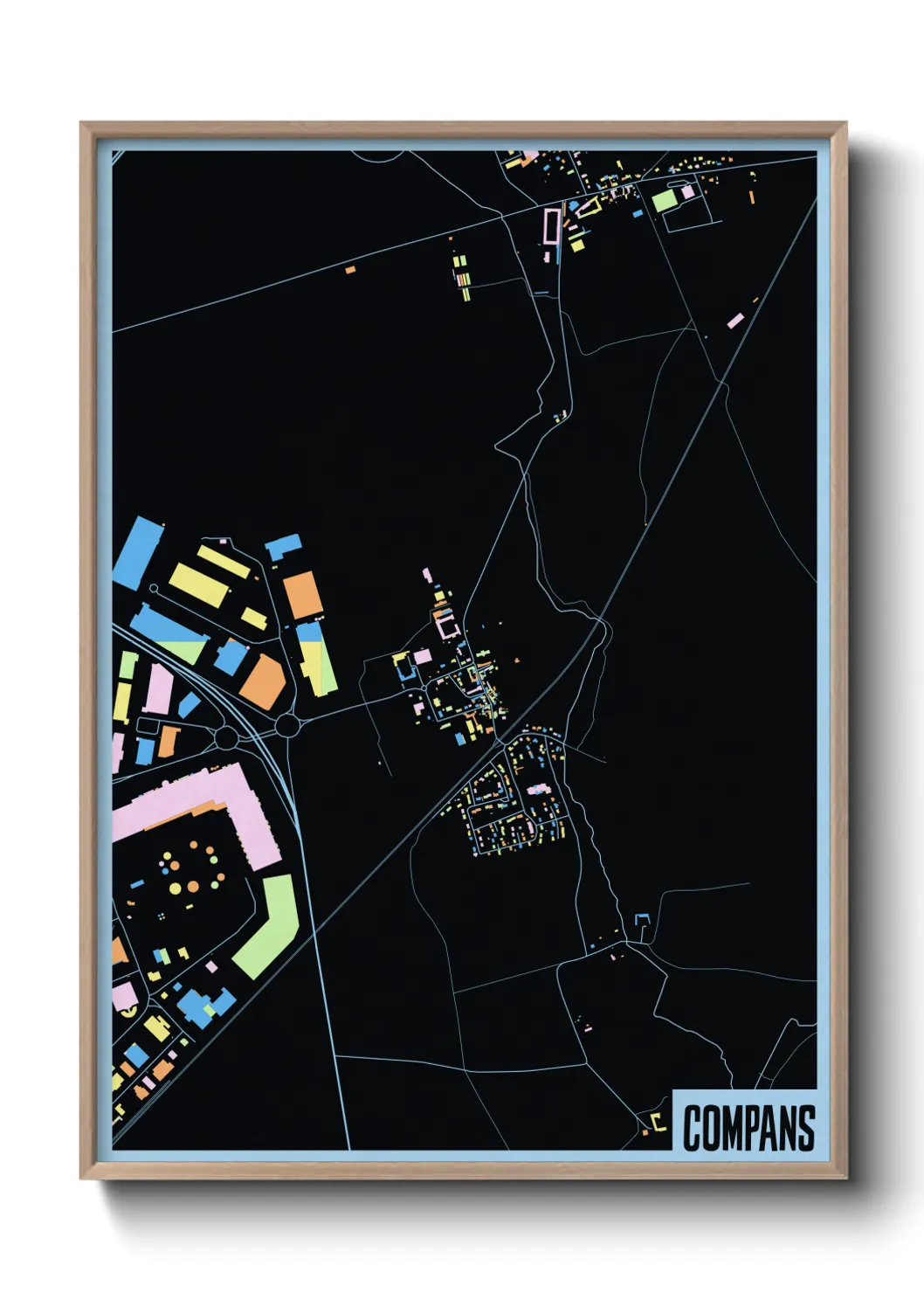 Une affiche de carte sur Compans