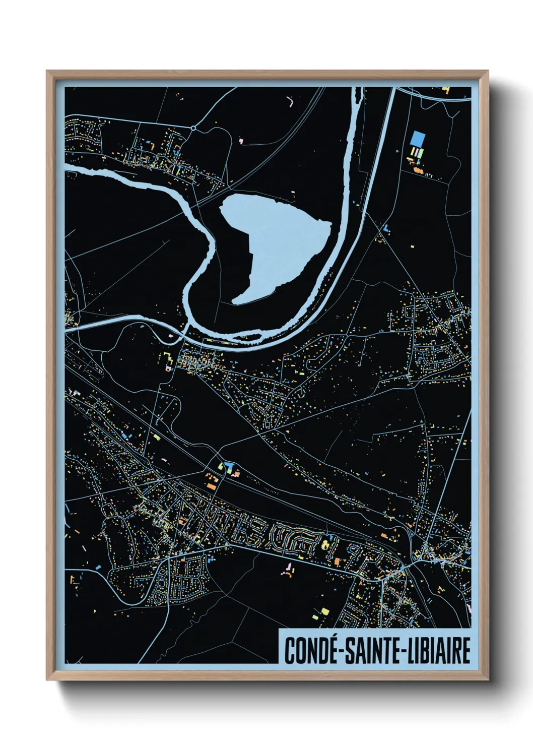 Une affiche de carte sur Condé-Sainte-Libiaire