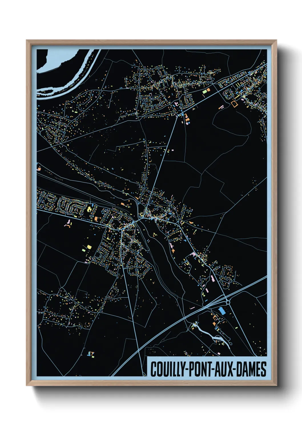 Une affiche de carte sur Couilly-Pont-aux-Dames