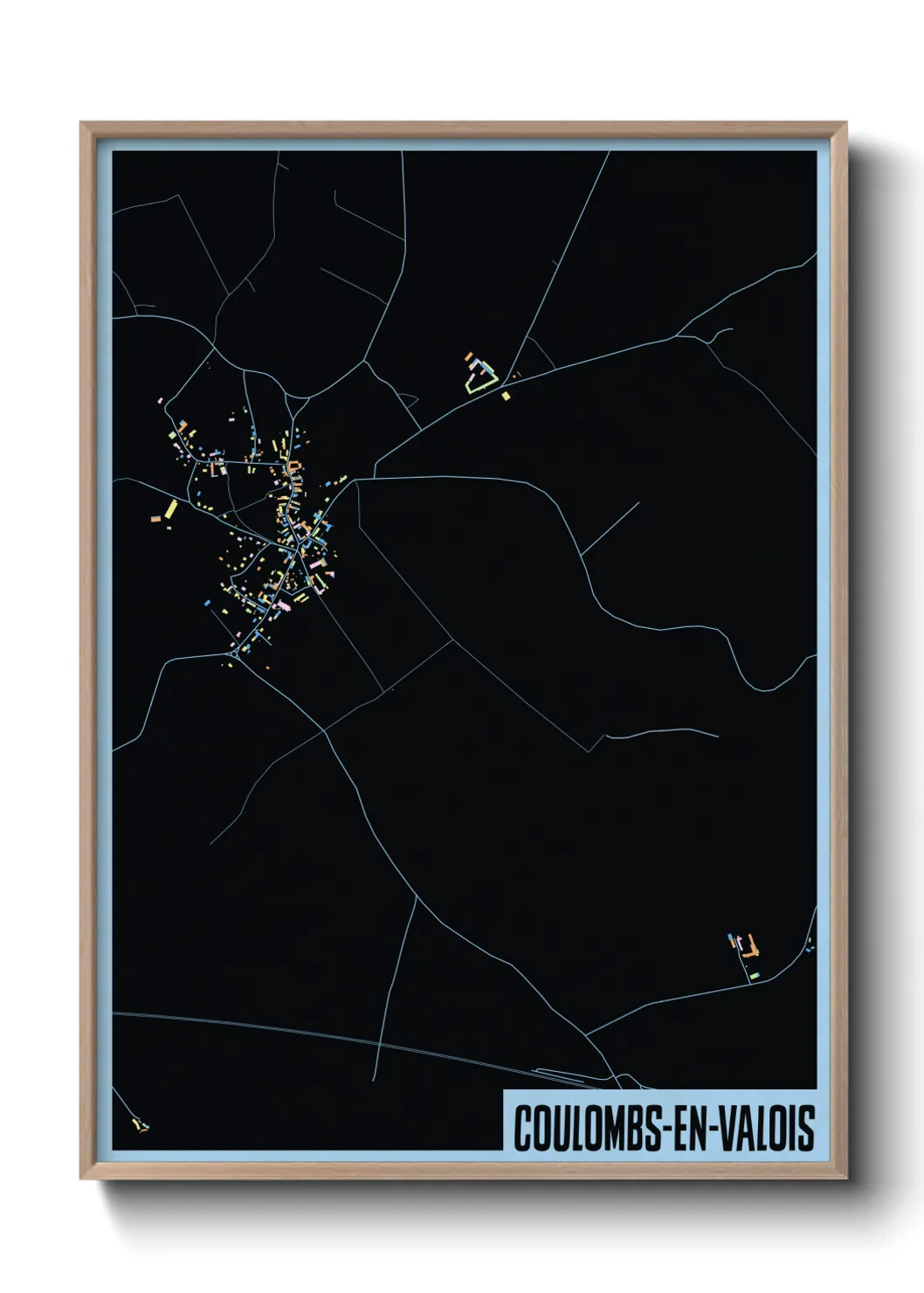 Une affiche de carte sur Coulombs-en-Valois