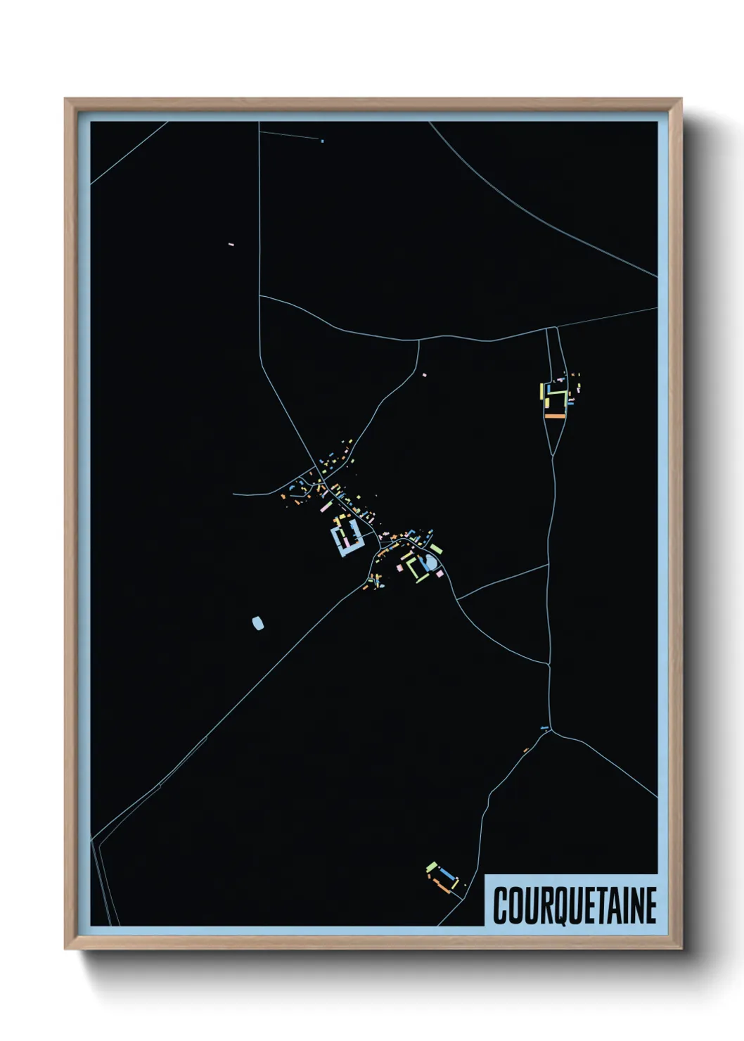 Une affiche de carte sur Courquetaine