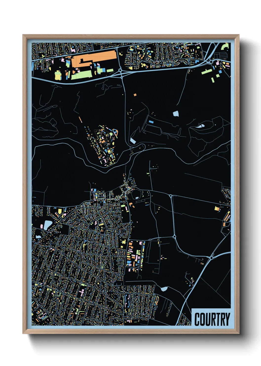 Une affiche de carte sur Courtry