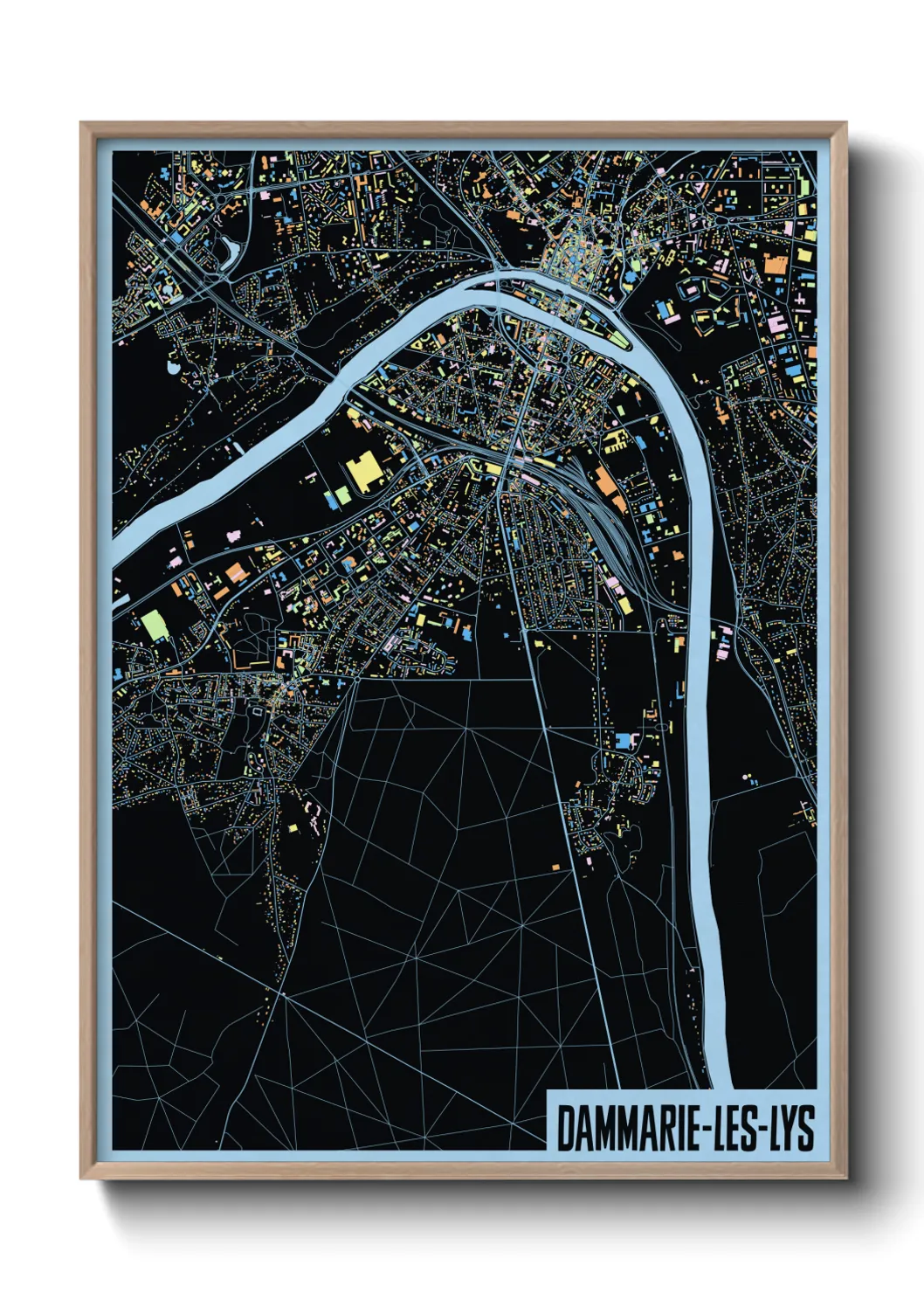 Une affiche de carte sur Dammarie-les-Lys