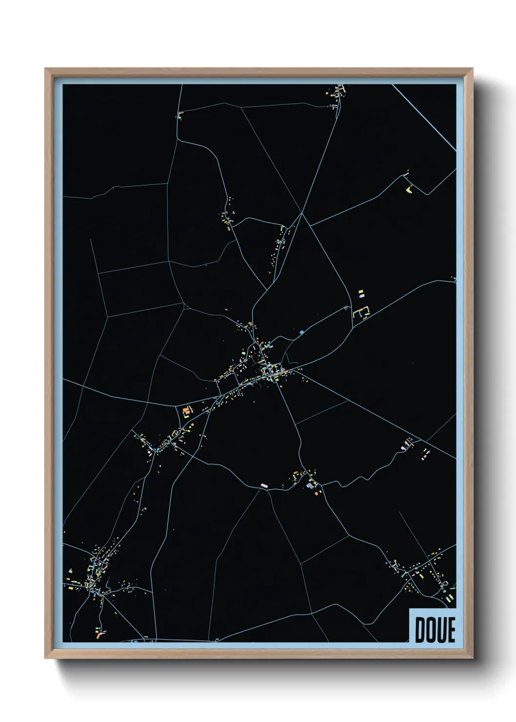 Une affiche de carte sur Doue