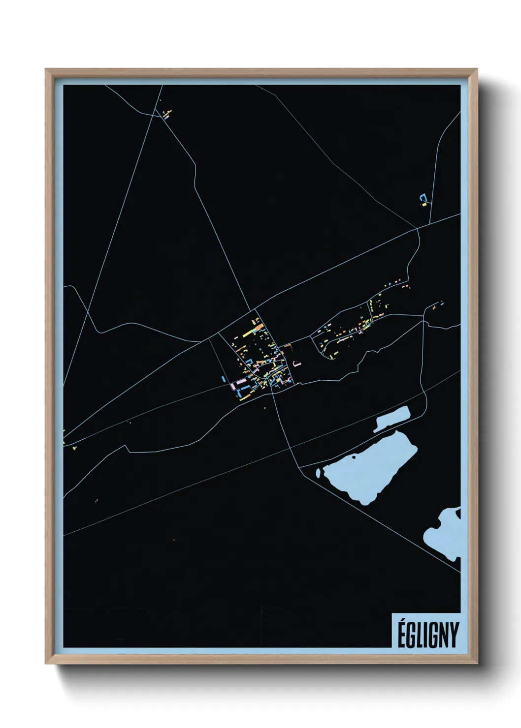 Une affiche de carte sur Égligny